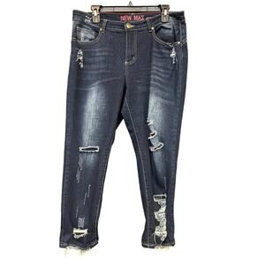 New Max Dark Wash Distressed Skinny Jeans Size 16